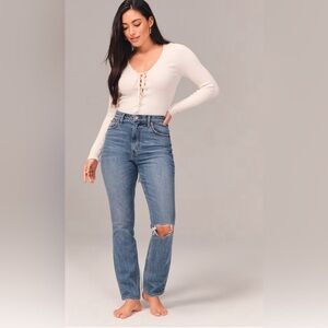 Abercrombie & fitch the 90s slim straight ultra high rise size 26/2 curve love